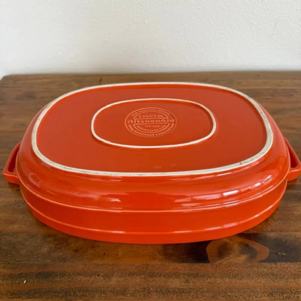KitchenAid Orange 1.5qt Chip-Resistant Ceramic Casserole Dish